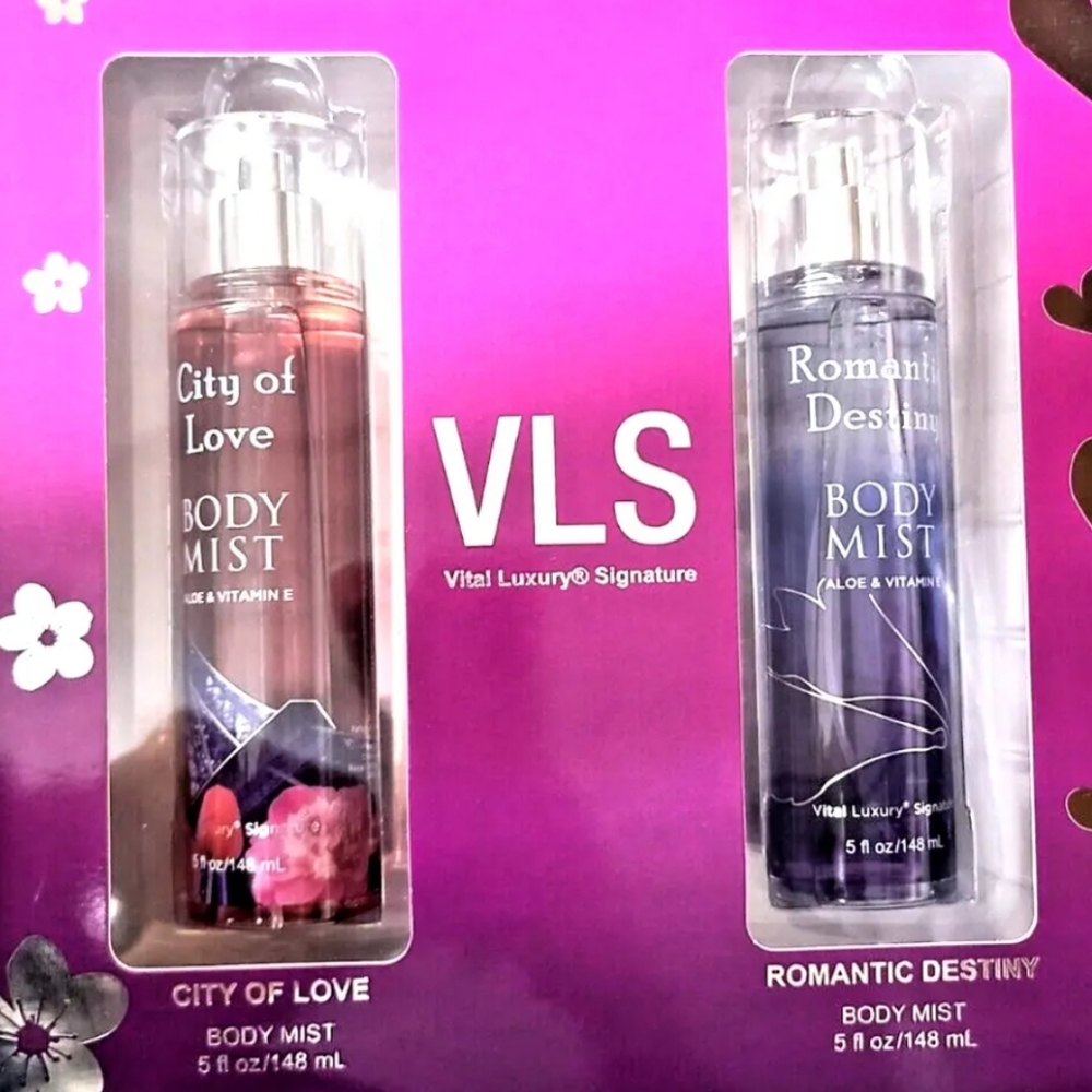 VLS Vital Luxury Signature Body Mist City of Love Romantic Destiny 5 fl oz Each